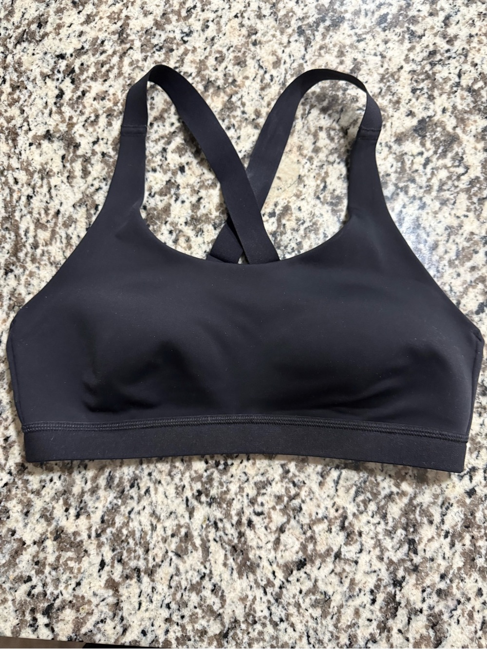 ALO Yoga Black Cross-Back Seamless Sports Bra